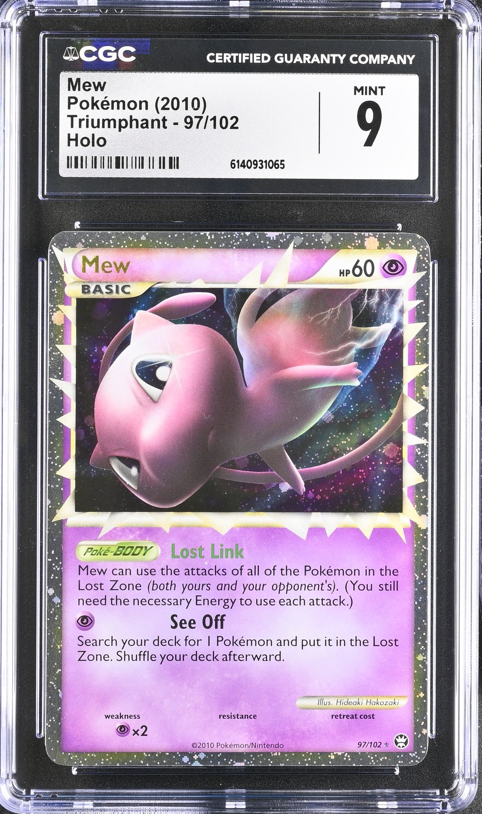 CGC 9 MINT Mew Prime 97/102 Triumphant Holo Pokemon Card