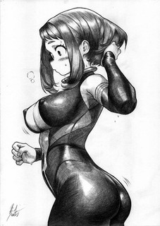 Ochaco Uraraka (09"x12") Original Art by Bruno Araujo Ed Benes Studio
