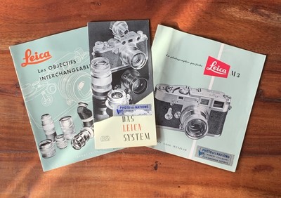 KATALOG altes Dokument LEICA 1950 s FOTOKAMERAS M3 OBJEKTIVE
