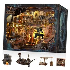 Book Nook Kit - DIY 3D Wooden Puzzle Miniature House with LED Lights Pirate Bay