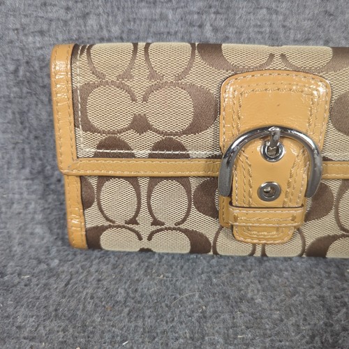 Coach Signature Geldbörse Tri Fold hellbraun/braun Leder - Bild 2 von 5