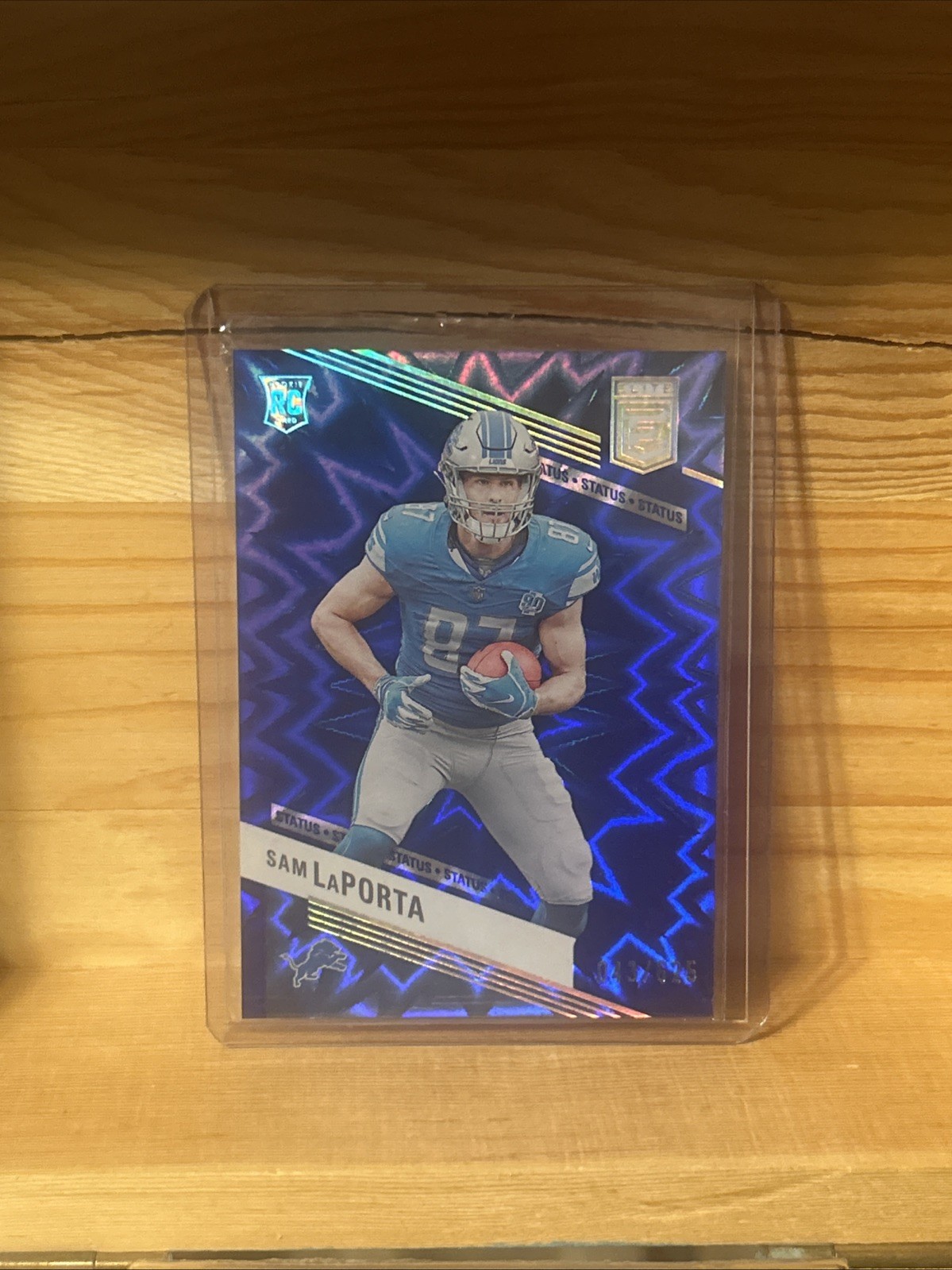 2023 Donruss Elite Football Sam LaPorta #180 Status Blue 043/625 COLOR MATCH RC