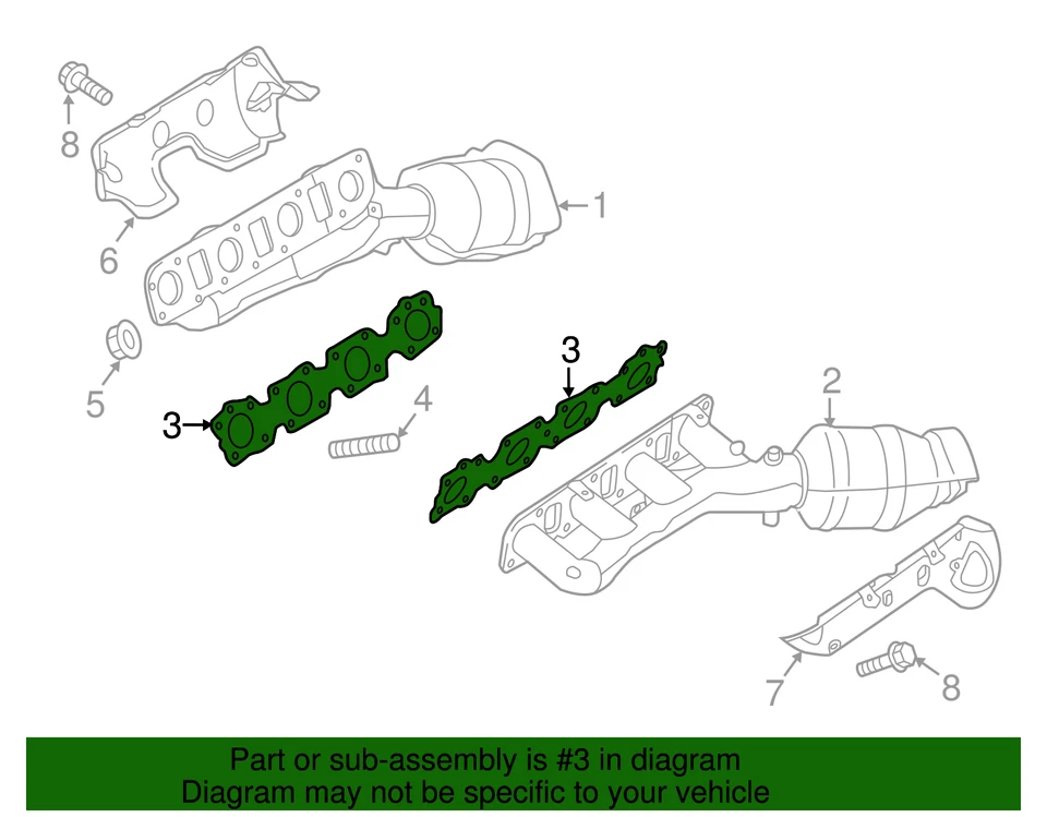 Junta de colector de escape original OEM Nissan 5,6 L (1) 14036-EZ30A Foto 2 de 2