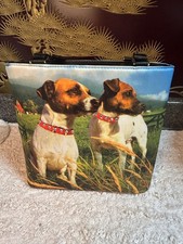 Jack Russel Doggies Purse Rhinestone Collars Tote Fabric Handbag Lined