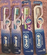 Oral-B Advanced Whitening Manual Toothbrush Lot of 4 Soft/Med/Extra Soft