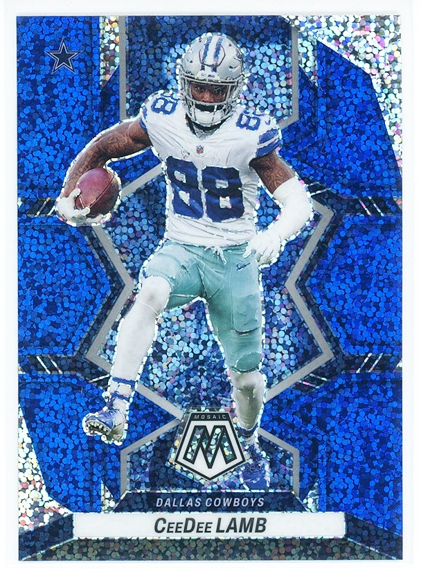 2022 Panini Mosaic #54 CeeDee Lamb Sparkle Blue SP Prizm