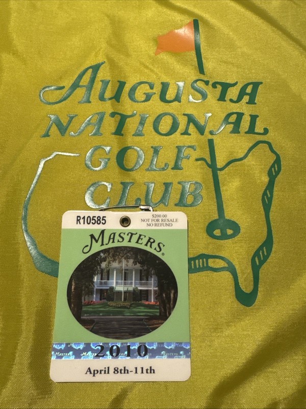 2010 Masters Badge Augusta National Golf Club  Phil Mickelson Wins Ticket 2026