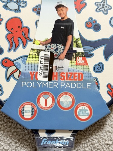 Franklin Sports Youth Sized Polymer Pickleball Paddle Blue Lightweight - Picture 2 of 5