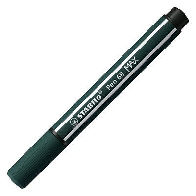 Stabilo Pen 68 Max Felt Tip Pen with a Thick Chisel Point Earth Green