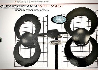 ClearStream 4 UHF Indoor/Outdoor TV Antenna 70+ Mile Range 4K 8K UHD w/ 20'' Mast