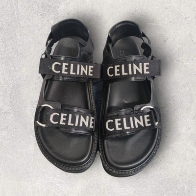 Celine Paris 38 Schwarz Damen Sandalen Leder Leo Bulky Strap