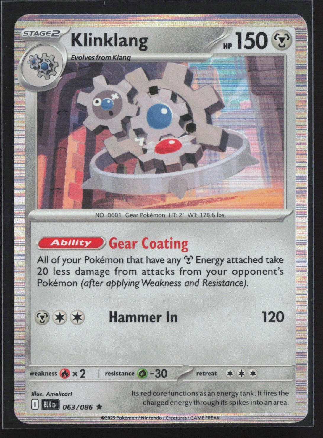 063/086 Klinklang - SV Black Bolt - Holo Rare NM Pokemon