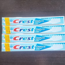 Lot of 4 VTG 1990s Crest Complete Toothbrushes Rippled Bristles Soft New Sealed