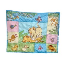 Rare Vintage 1994 Disney Lion King Baby Simba Crib Quilt Pastel Nursery Blanket