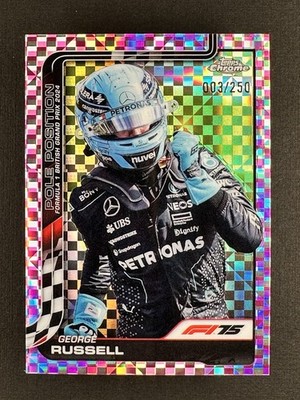 2025 Topps Chrome Formula 1 F1 George Russell Pink Checker #003/250