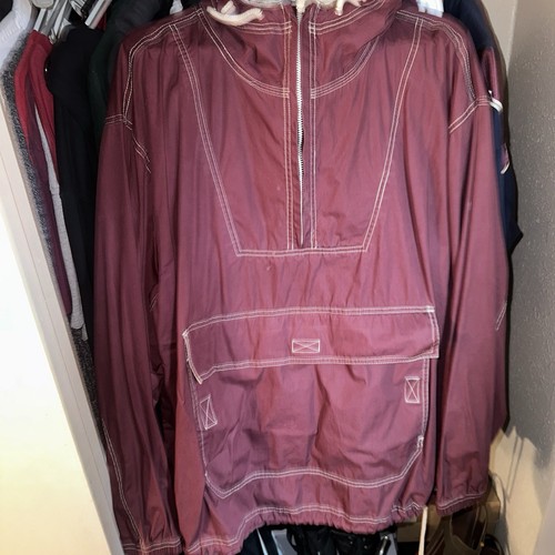 Gap Vintage Windbreaker Jacket Red, Full Zip, Lightweight, Hooded