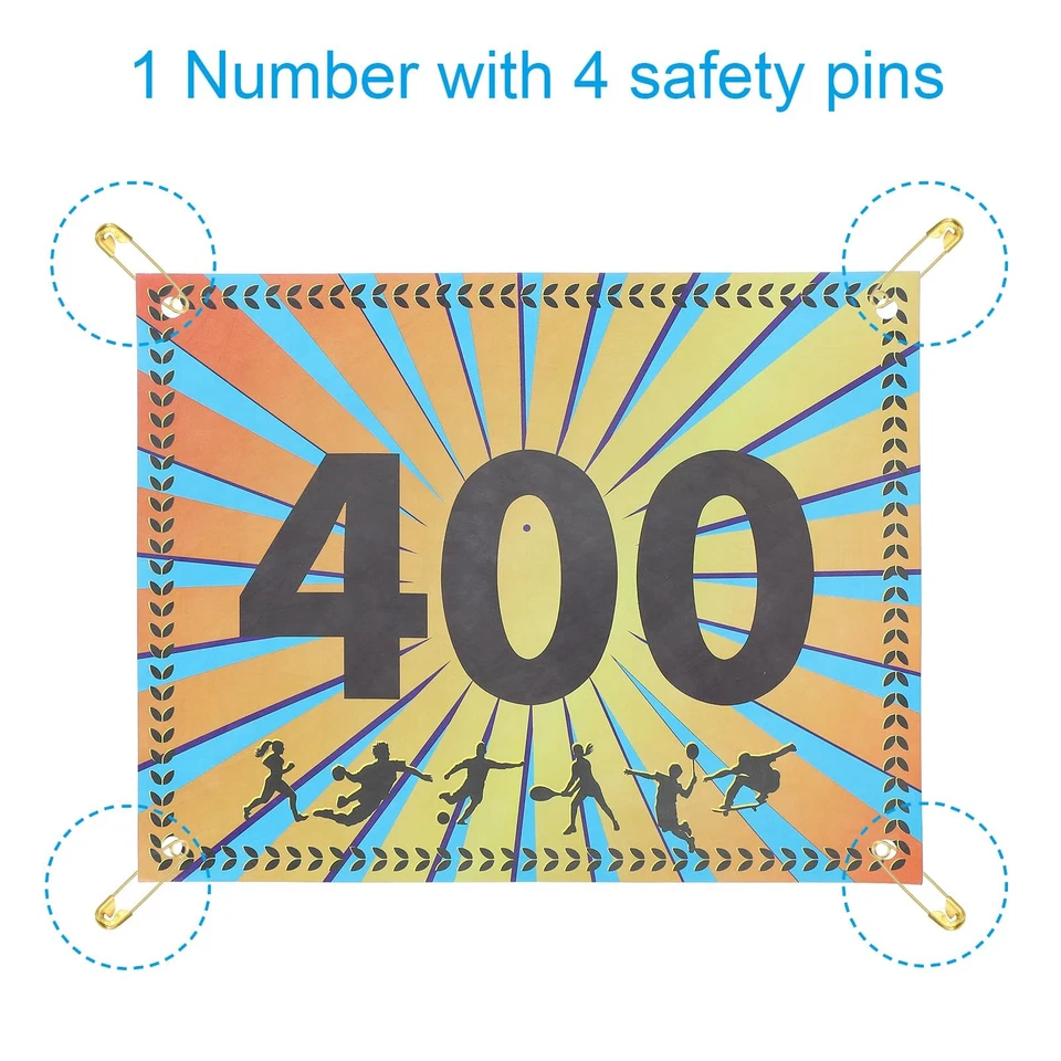 Tearproof Running Bib Numbers 7x6 Inch, 1-400 Wheat Ears Waterproof Race Comp... - Image 3 of 4