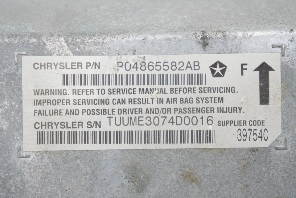 Módulo de controle de contenção de bolsa de segurança aérea ECU 04865582AB Dodge Viper SRT10 2003-06 - Imagem 4 de 4