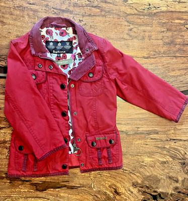 Barbour Jacket Kids Floral Lining Country Cottage Coat Equestrian, Girl, XXS 2/3