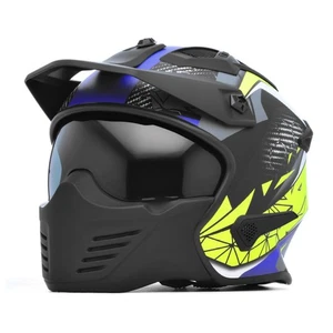 Spada Storm Motorcycle Helmet Matt Black Blue Flo
