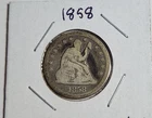 1858  Seated Liberty Silver Quarter