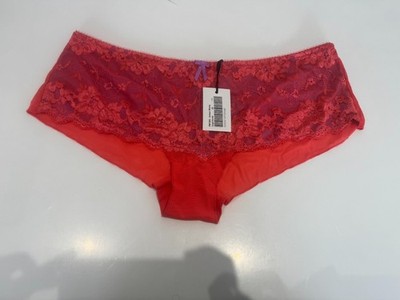 Pour Moi Amour Shorty Briefs Women UK 22 Orange Embroidered Lace Knickers