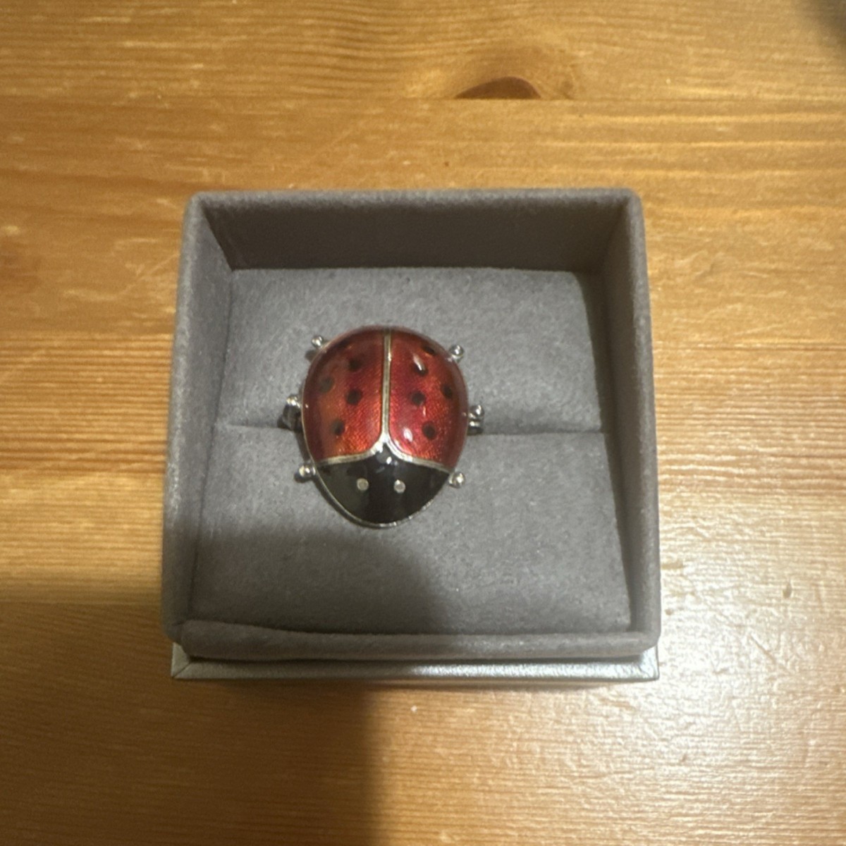 David-Andersen Sterling Silver Enamel Ladybug Brooch Red Black Pin