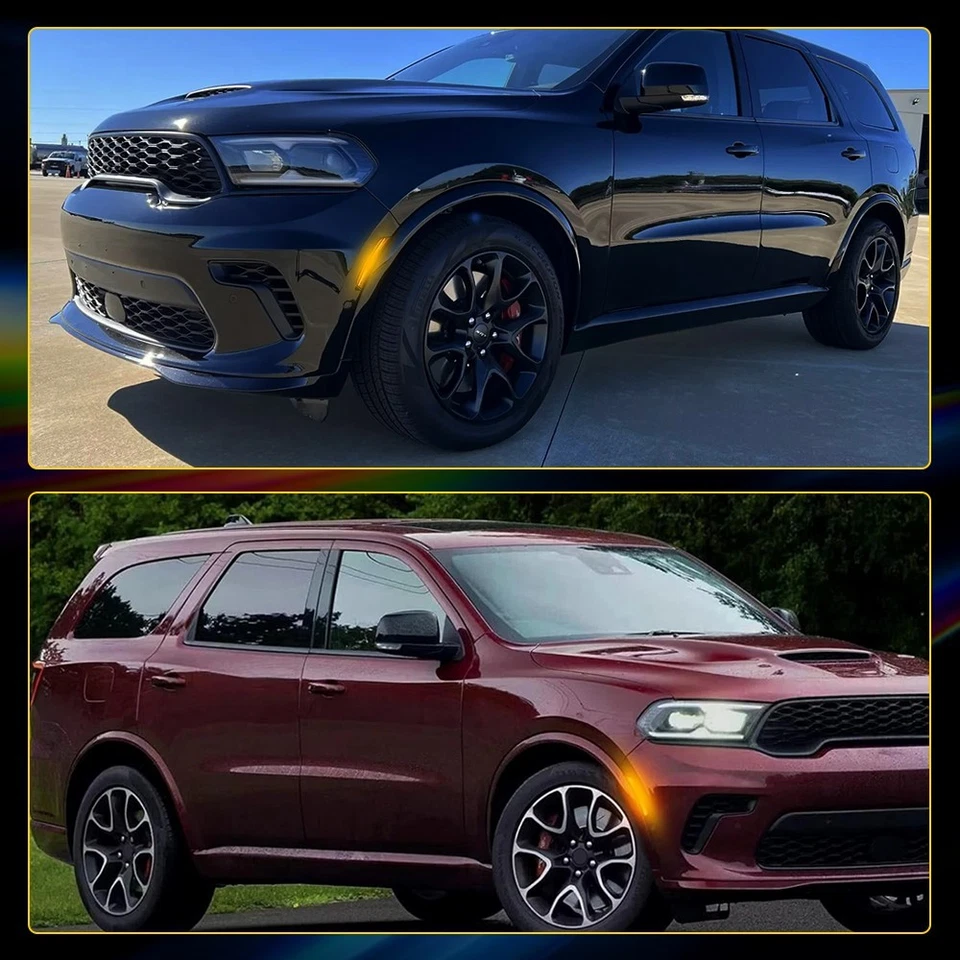 For 21-24 Dodge Durango Amber LED Front Bumper Side Marker Lights Smoked 1~10X - Image 3 of 4