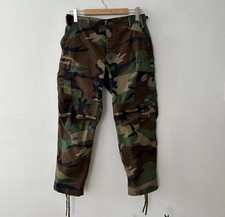 Vintage Military Cargo Pants Woodland Camo Green Brown Mens Size Medium-Regular