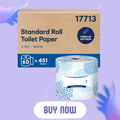2-Ply White Bulk Toilet Paper 60 Rolls 451 Sheets Standard Roll 27060 Total
