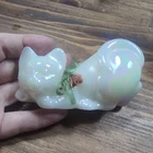 Fenton Opal Iridescent Cat