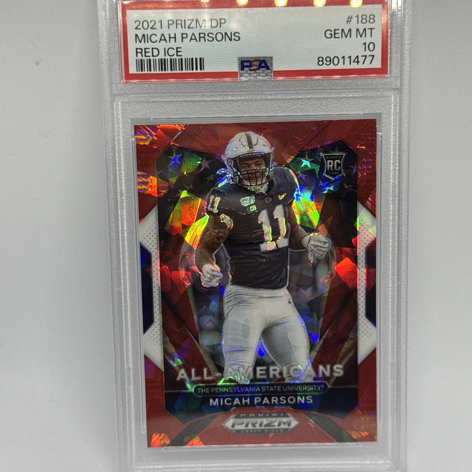 Micah Parsons Panini Prizm Draft Picks #188 Red Ice