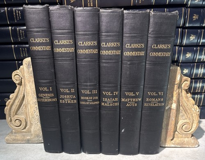#ad Clarke#x27;s Bible Commentary 6 Volume Complete HC set Religious Education Antique $149.99