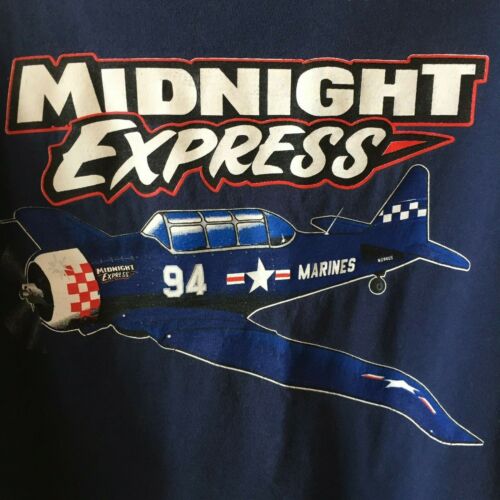 Vintage Midnight Express U S Marines T-Shirt 94 marineblau Herren XL - Bild 1 von 12