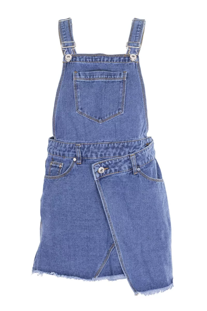 New Kids Girls Denim Dungaree Pinafore Skirt Dress Jeans Top