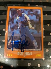 Ricky Jordan Signed 1988 Score Rookie Card PHILADELPHIA PHILLIES . rookie card picture