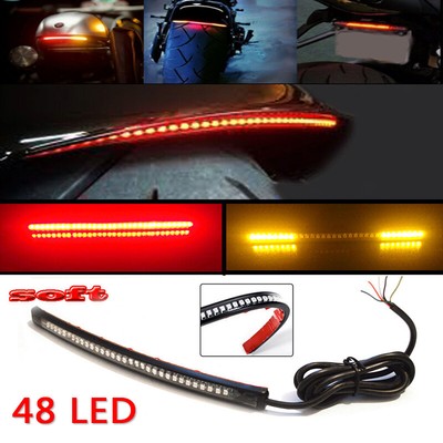 Multifunctions LED Motorcycle Strip Light Brake Tail Turn Signal License.CM LQJI