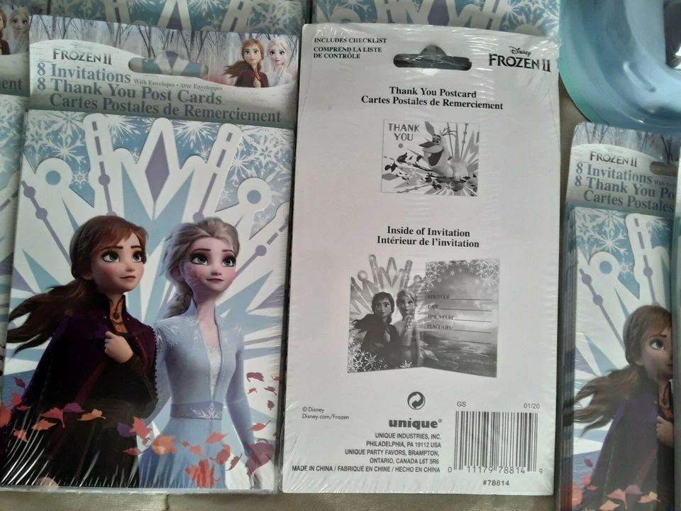 Disney Frozen II Party Supplies Lot Pencils Invitations Thank You Cards Stickers - Image 4 of 4