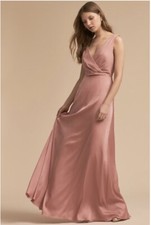 NEW BHLDN SABINE SURPLICE SATIN MAXI DRESS GOWN DONNA MORGAN Size 2