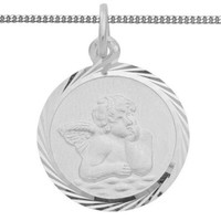 Echt Weiß Gold 333 Kinder Jungen MäDchen Engel AnhäNger Mit Gravur Name Datum