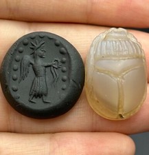 Ancient Egyptian Amazing Agate Amulet intaglio Seal old unique Scarab Stamp Bead