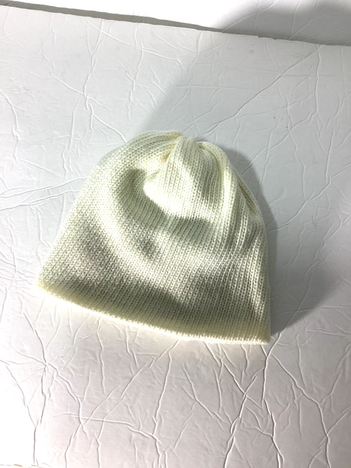 NUEVO CON ETIQUETAS HATATTACK MUJER TALLA ÚNICA REVERSIBLE PUNTA GORRO DENIM MARFIL MEZCLA DE LANA Foto 4 de 4