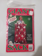 Vintage SANTA SACK Giant Metalized BAG 31" x 47.5" New 1995