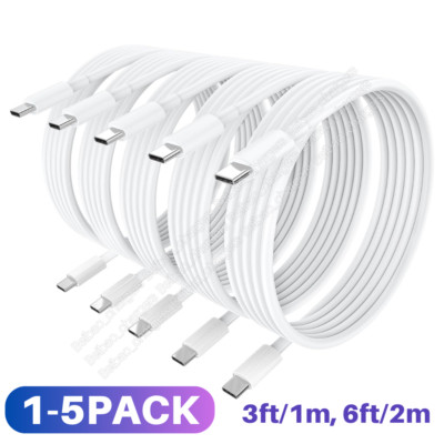 60W USB-C to USB-C Cable PD Fast Charger Lot For iPhone 16 15Pro Samsung Macbook