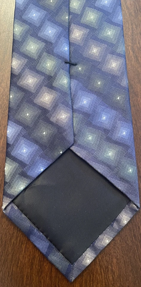 Corbata para hombre Van Heusen azul, púrpura, verde, 100 % seda L58”W3,50” Foto 4 de 4