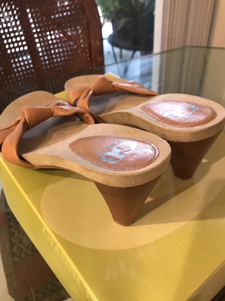 Giani Bini Zapatos Cuero Sandalias Tacones Tostado Nuevo 9.5 Foto 3 de 4