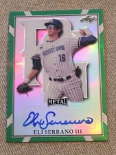 ELI SERRANO III 2021 Leaf Perfect Game Green Metal Autograph #4/10 NC St., METS