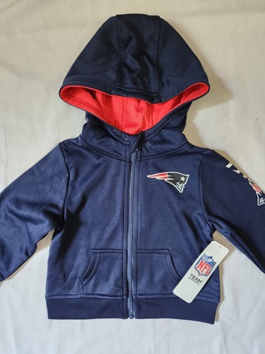 New England Patriots Football NFL Navy Full Zip Up Hooded Jacket Size 18M NEW - Picture 2 of 9