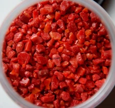 0124.03 - 1 OUNCE RED OPAL BULLSEYE GLASS COARSE FRIT 90 COE FUSIBLE