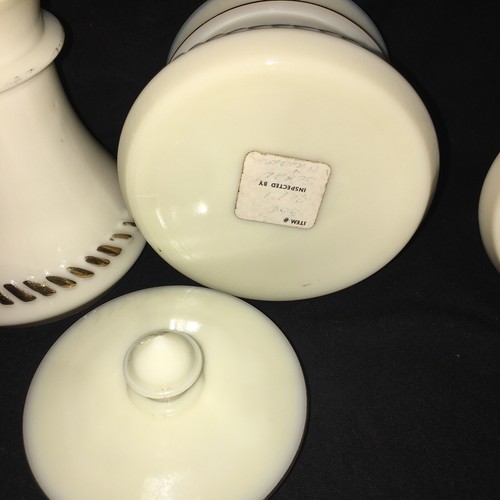 VTG Custard Glass 24k Gold Accents Sugar Bowl Lid & Cream Pitcher Wheaton Ware - Picture 13 of 14